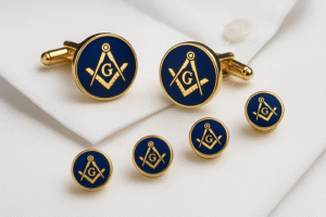 Home 124 Masonic Blue Lodge Cufflinks and Stud Set
